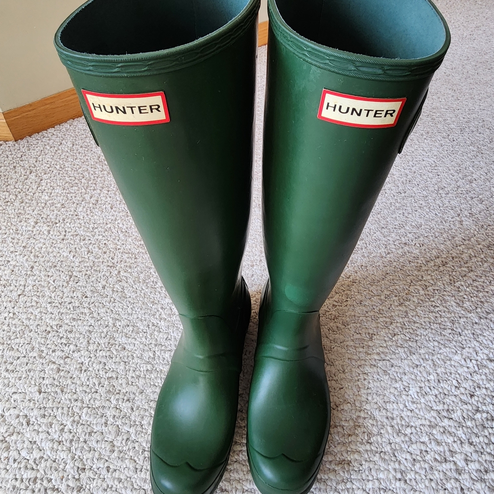 Hunter Green Tall Rain Boots